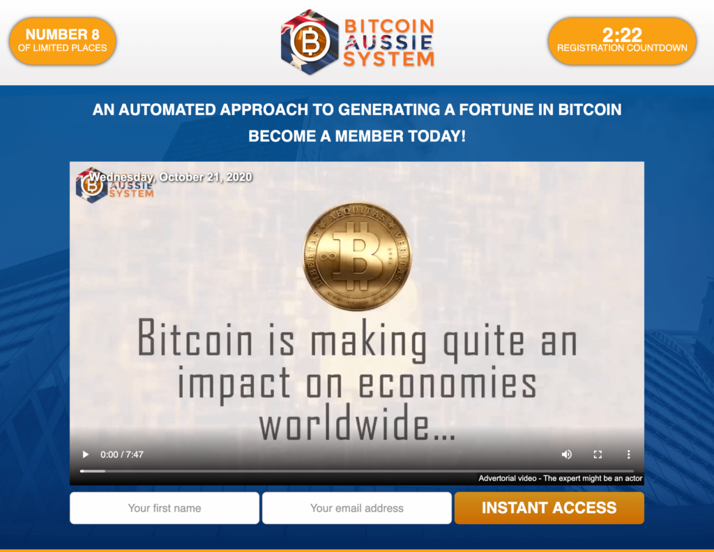 Bitcoin Aussie System Review 2021! - Scam Crypto Robots